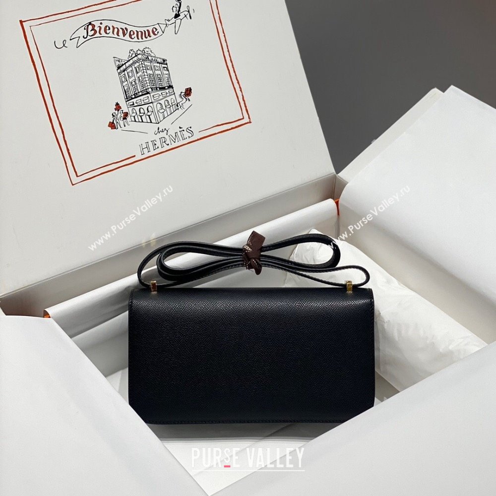 Hermes Constance Elan East-West Bag 26cm in Calfskin Black/Silver 2024 (Half Handmade) (FLB-241104063)