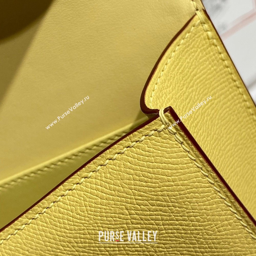 Hermes Constance Elan East-West Bag 26cm in Calfskin Lemon Yellow/Gold 2024 (Half Handmade) (FLB-241104049)