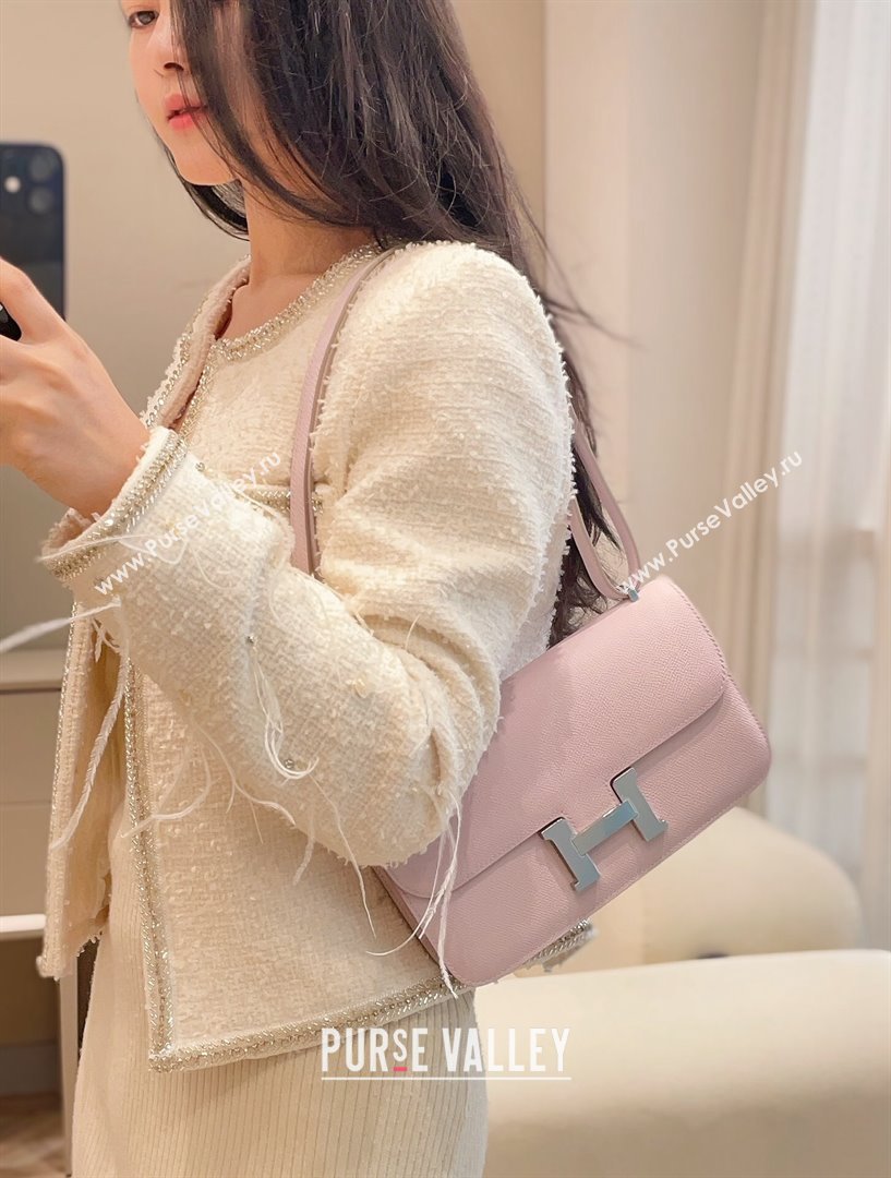 Hermes Constance Elan East-West Bag 26cm in Calfskin Dreamy Purple/Silver 2024 (Half Handmade) (FLB-241104050)