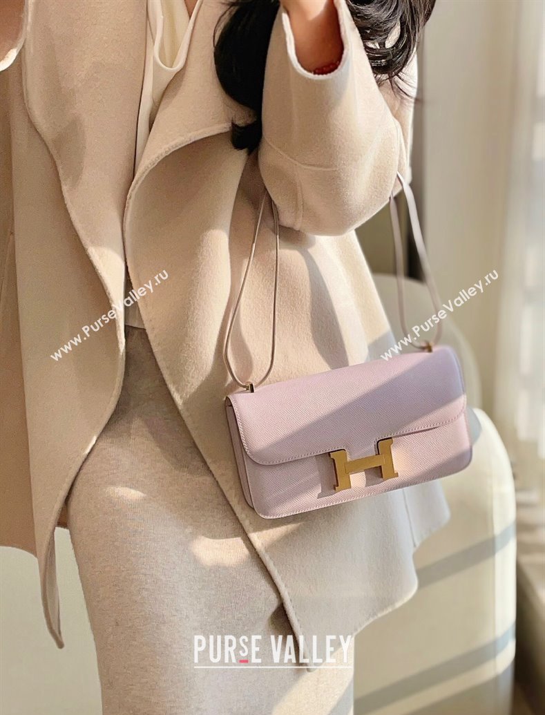 Hermes Constance Elan East-West Bag 26cm in Calfskin Dreamy Purple/Gold 2024 (Half Handmade) (FLB-241104051)