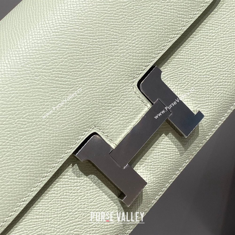 Hermes Constance Elan East-West Bag 26cm in Calfskin Bubble Green/Silver 2024 (Half Handmade) (FLB-241104052)