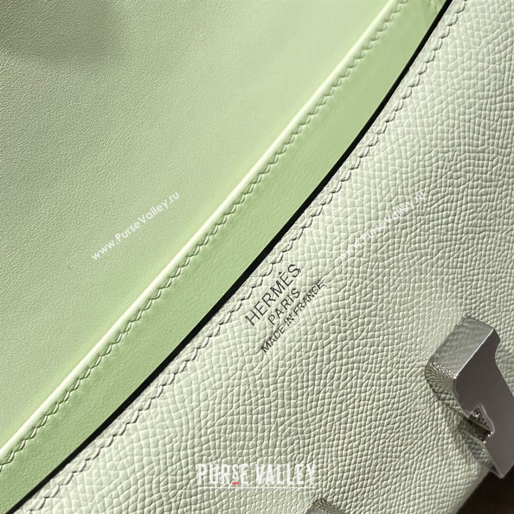 Hermes Constance Elan East-West Bag 26cm in Calfskin Bubble Green/Silver 2024 (Half Handmade) (FLB-241104052)