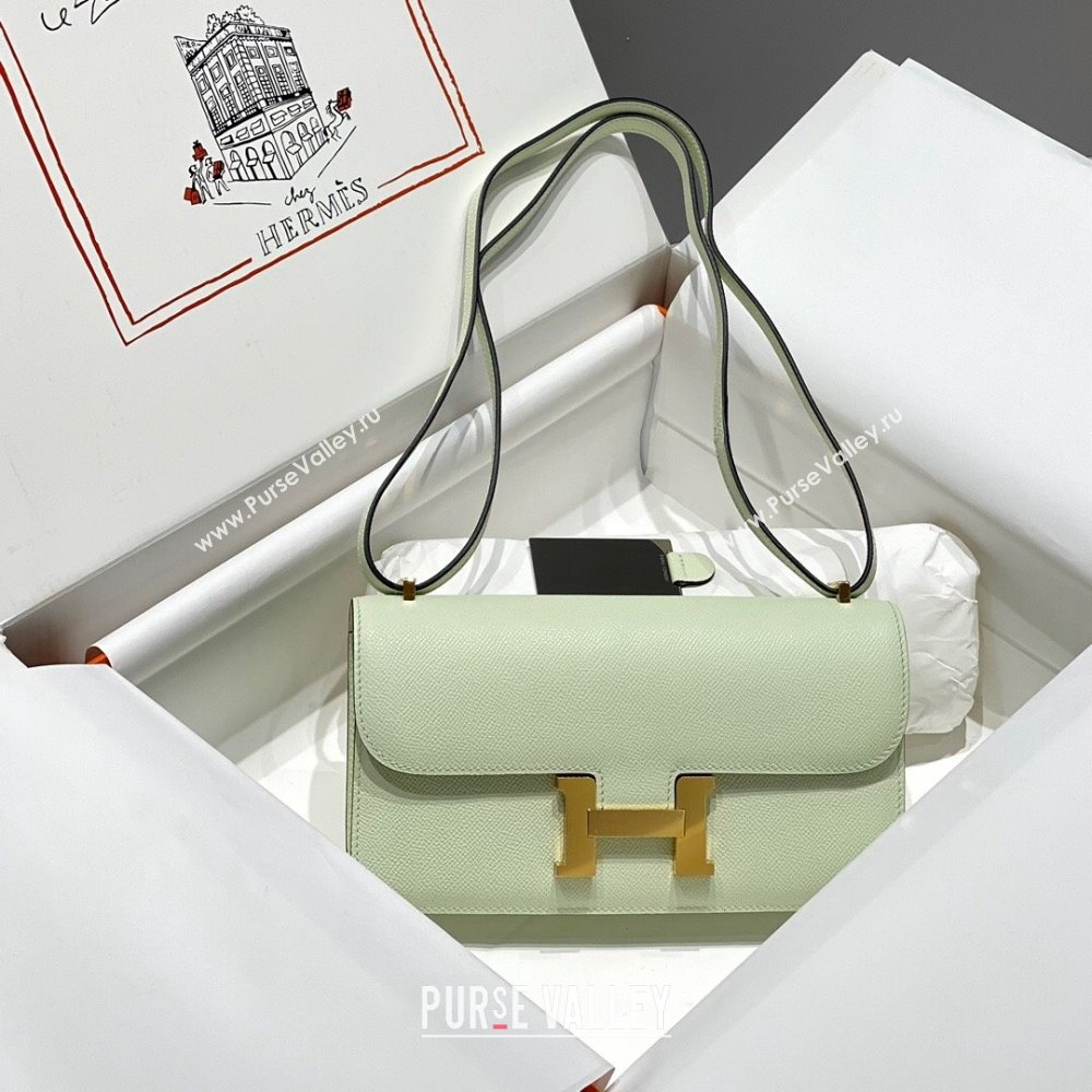 Hermes Constance Elan East-West Bag 26cm in Calfskin Bubble Green/Gold 2024 (Half Handmade) (FLB-241104053)