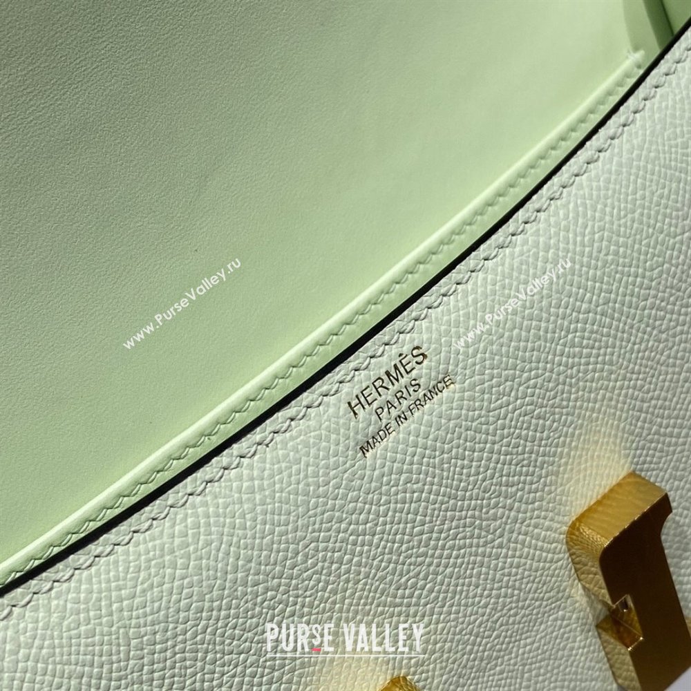 Hermes Constance Elan East-West Bag 26cm in Calfskin Bubble Green/Gold 2024 (Half Handmade) (FLB-241104053)