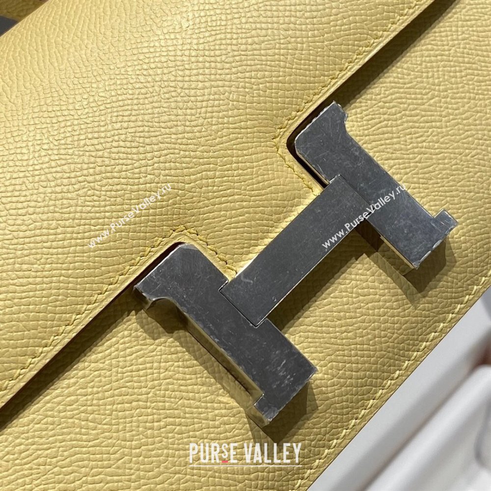 Hermes Constance Elan East-West Bag 26cm in Calfskin Chick Yellow/Silver 2024 (Half Handmade) (FLB-241104054)