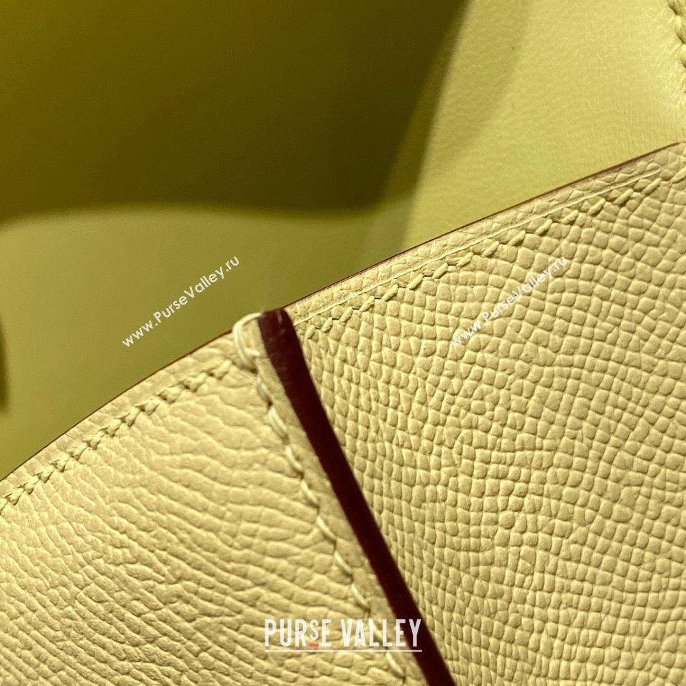 Hermes Constance Elan East-West Bag 26cm in Calfskin Chick Yellow/Silver 2024 (Half Handmade) (FLB-241104054)