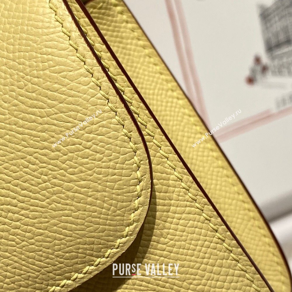 Hermes Constance Elan East-West Bag 26cm in Calfskin Chick Yellow/Silver 2024 (Half Handmade) (FLB-241104054)