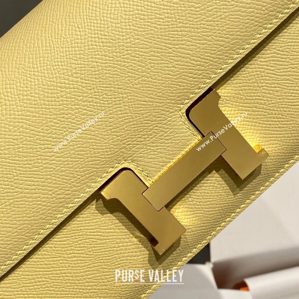 Hermes Constance Elan East-West Bag 26cm in Calfskin Chick Yellow/Gold 2024 (Half Handmade) (FLB-241104055)