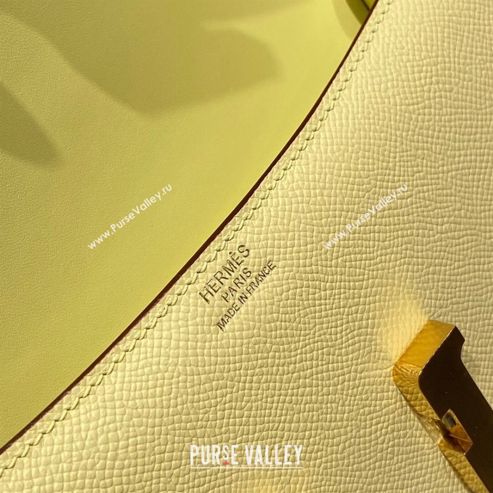 Hermes Constance Elan East-West Bag 26cm in Calfskin Chick Yellow/Gold 2024 (Half Handmade) (FLB-241104055)