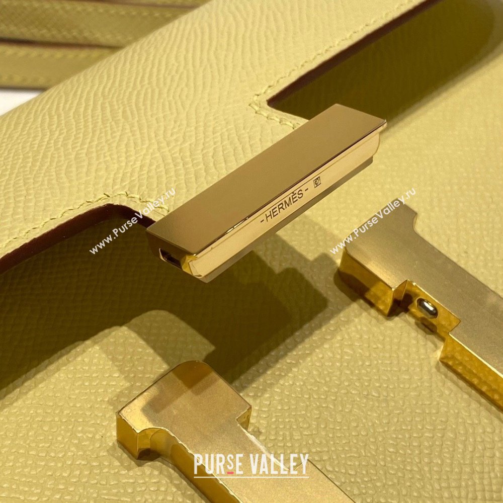 Hermes Constance Elan East-West Bag 26cm in Calfskin Chick Yellow/Gold 2024 (Half Handmade) (FLB-241104055)