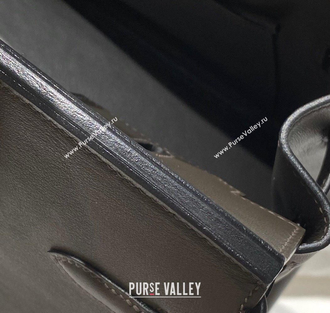 Hermes Mini Shoulder Birkin Bag 29cm in Calfskin Leather Ebony Grey 2024 ( Half Handmade) (FL-241211013)