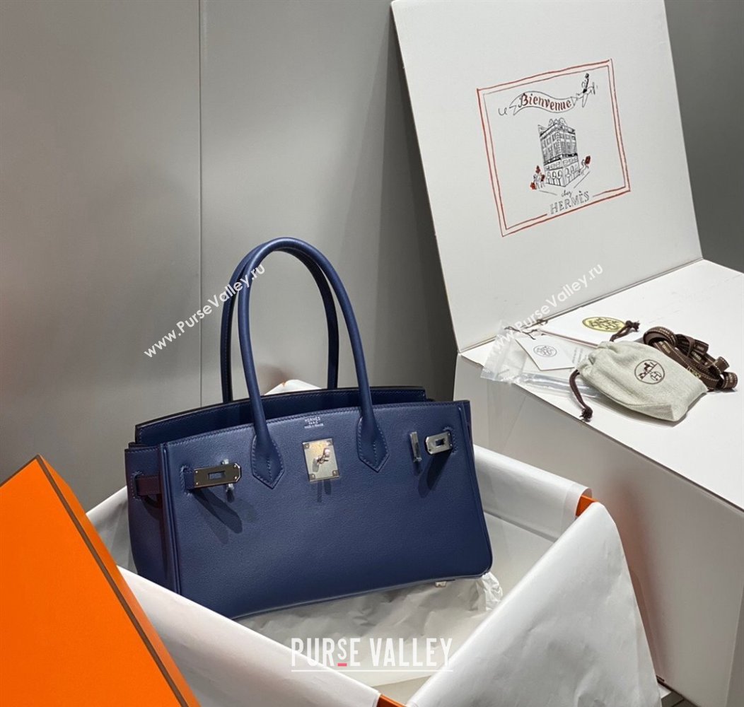 Hermes Mini Shoulder Birkin Bag 29cm in Calfskin Leather Deep Blue 2024 ( Half Handmade) (FL-241211014)