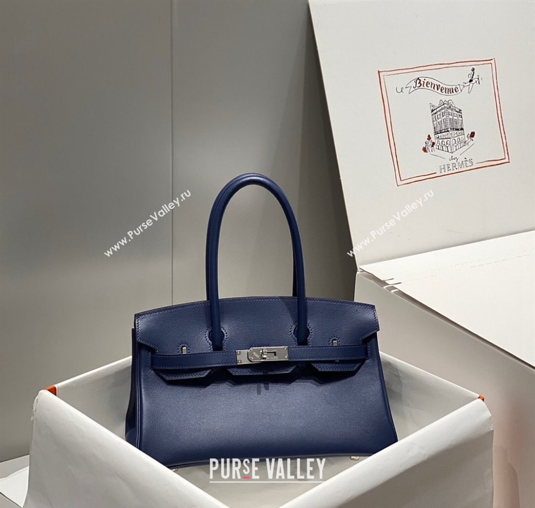 Hermes Mini Shoulder Birkin Bag 29cm in Calfskin Leather Deep Blue 2024 ( Half Handmade) (FL-241211014)