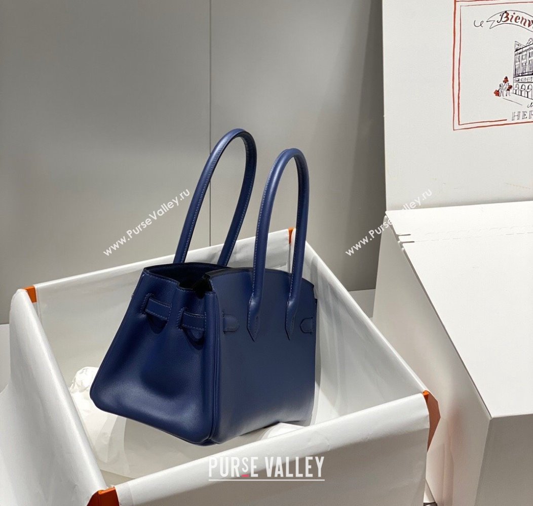 Hermes Mini Shoulder Birkin Bag 29cm in Calfskin Leather Deep Blue 2024 ( Half Handmade) (FL-241211014)