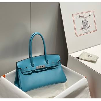 Hermes Mini Shoulder Birkin Bag 29cm in Calfskin Leather Denim Blue 2024 ( Half Handmade) (FL-241211015)