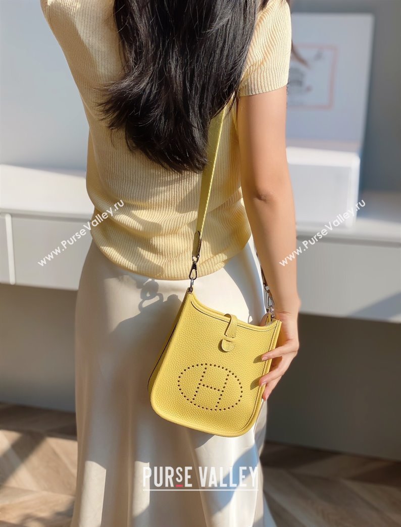 Hermes Evelyne Mini Bag 18cm in Togo Calfskin Chick Yellow 2025 0118 (FL-250118021)