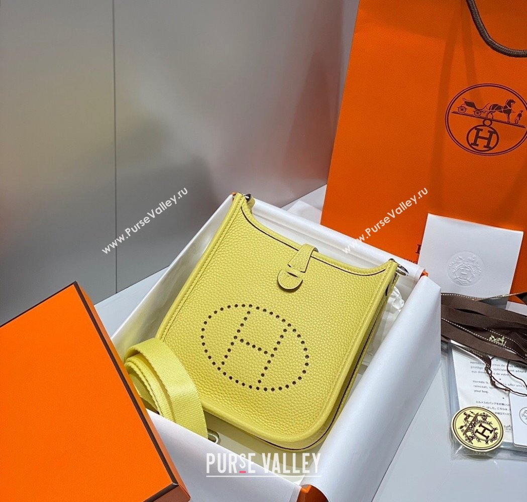 Hermes Evelyne Mini Bag 18cm in Togo Calfskin Chick Yellow 2025 0118 (FL-250118021)