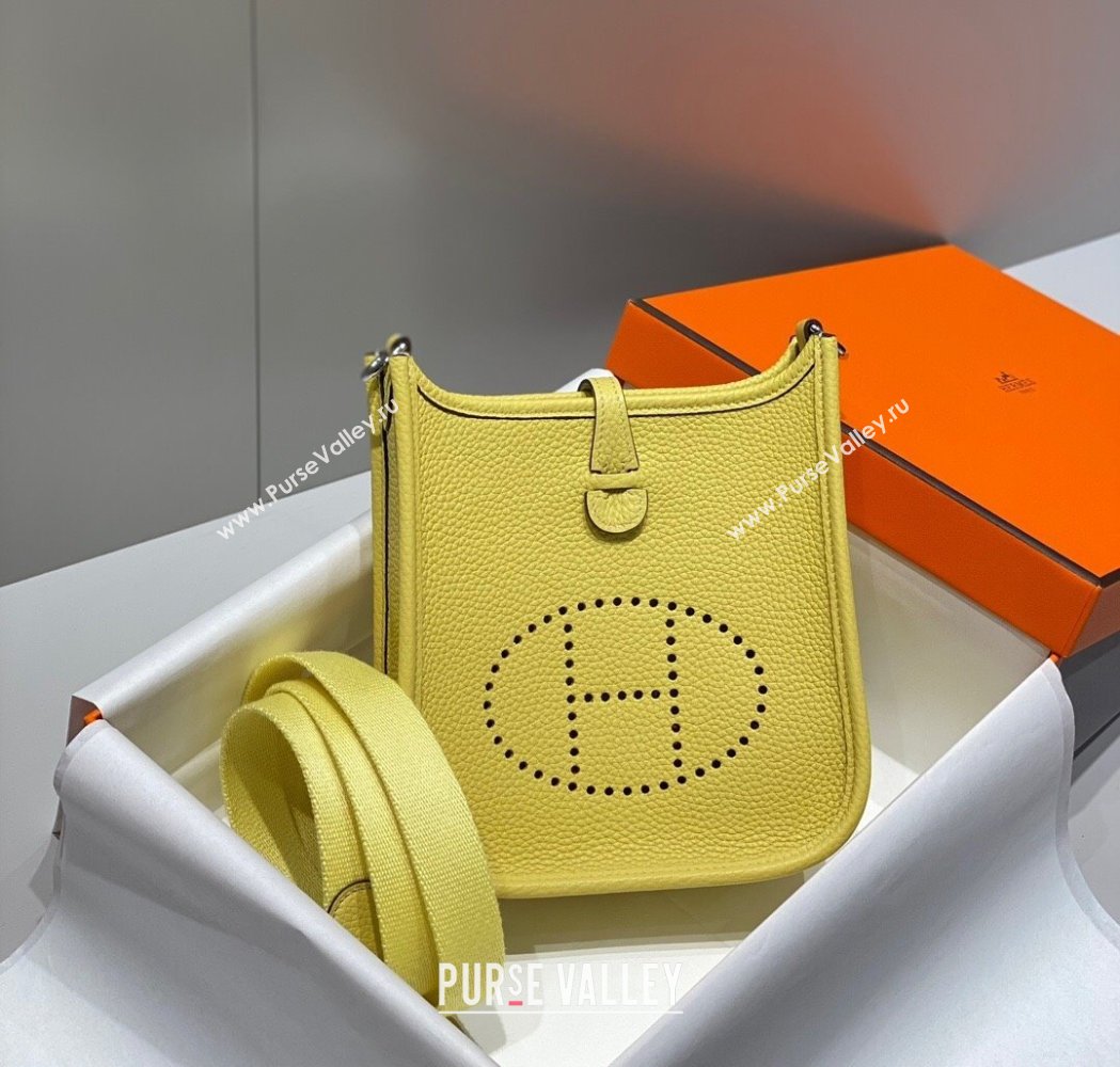 Hermes Evelyne Mini Bag 18cm in Togo Calfskin Chick Yellow 2025 0118 (FL-250118021)