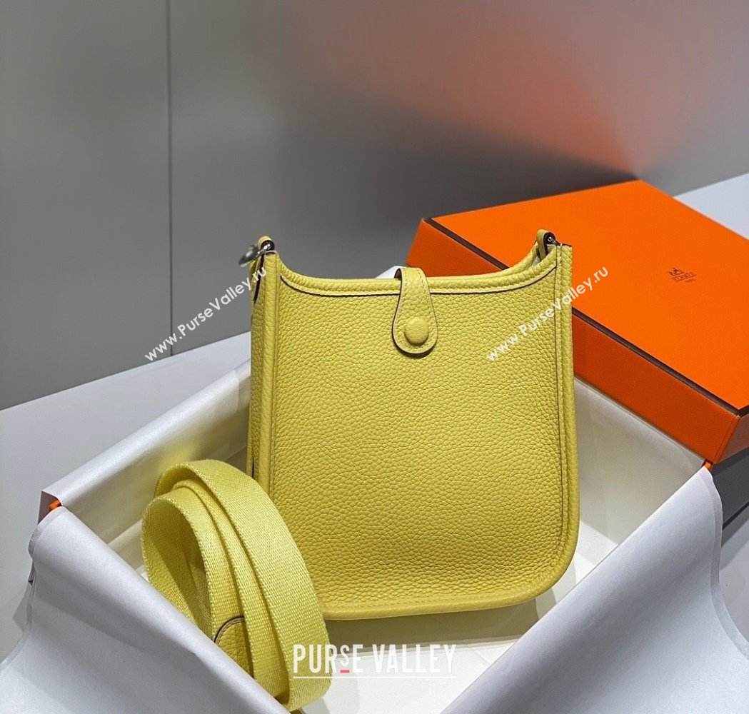 Hermes Evelyne Mini Bag 18cm in Togo Calfskin Chick Yellow 2025 0118 (FL-250118021)