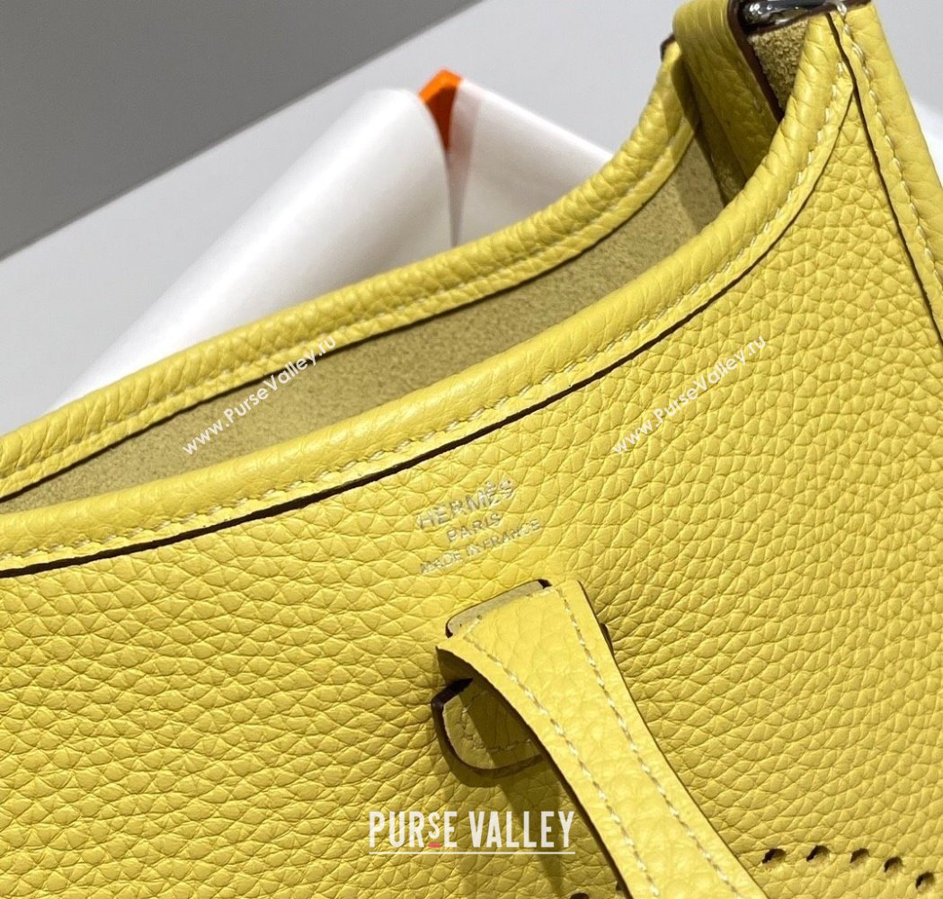 Hermes Evelyne Mini Bag 18cm in Togo Calfskin Chick Yellow 2025 0118 (FL-250118021)