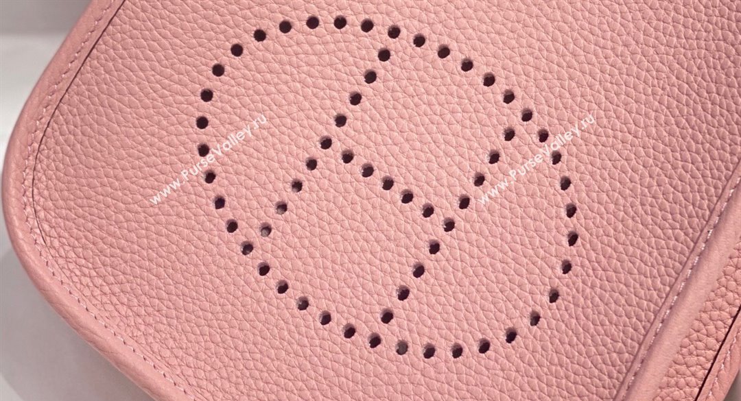 Hermes Evelyne Mini Bag 18cm in Togo Calfskin Milk Shake Pink 2025 0118 (FL-250118022)