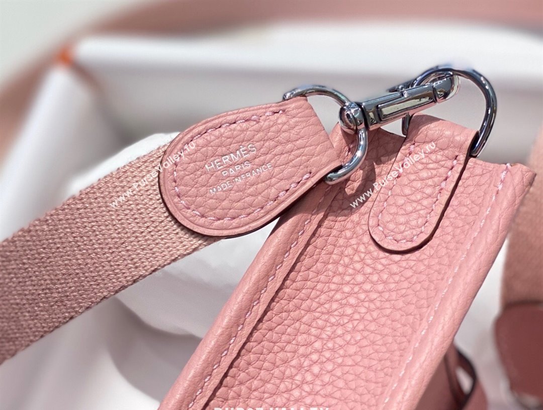 Hermes Evelyne Mini Bag 18cm in Togo Calfskin Milk Shake Pink 2025 0118 (FL-250118022)