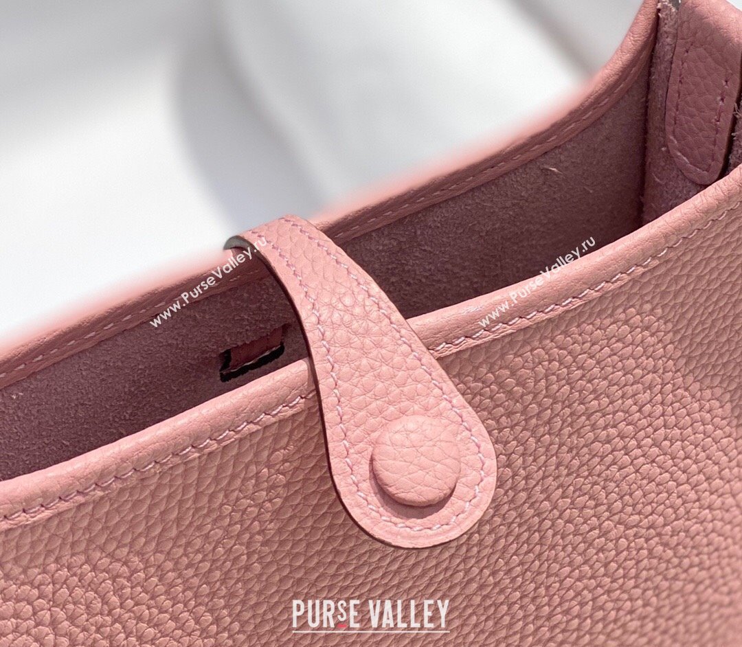 Hermes Evelyne Mini Bag 18cm in Togo Calfskin Milk Shake Pink 2025 0118 (FL-250118022)