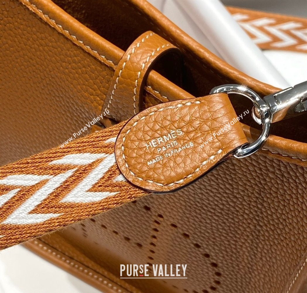 Hermes Evelyne Mini Bag 18cm in Togo Calfskin Golden Brown 2025 0118 (FL-250118014)