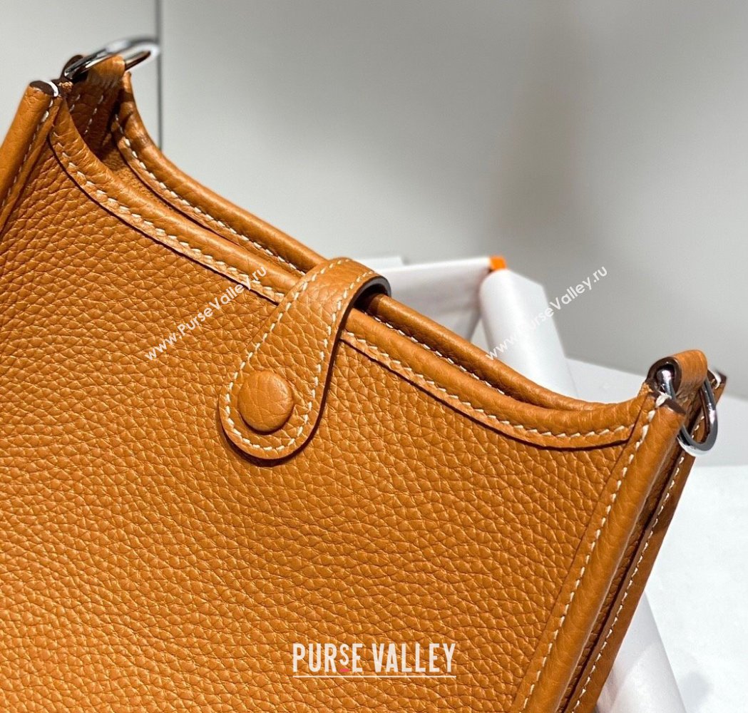 Hermes Evelyne Mini Bag 18cm in Togo Calfskin Golden Brown 2025 0118 (FL-250118014)