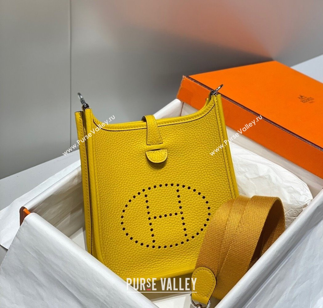 Hermes Evelyne Mini Bag 18cm in Togo Calfskin Amber Yellow 2025 0118 (FL-250118015)