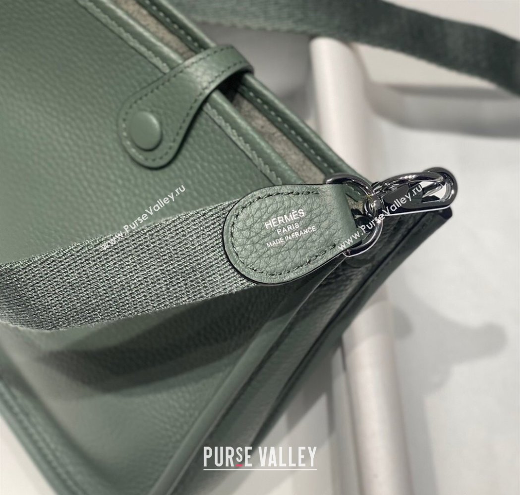 Hermes Evelyne Mini Bag 18cm in Togo Calfskin Almond Green 2025 0118 (FL-250118027)