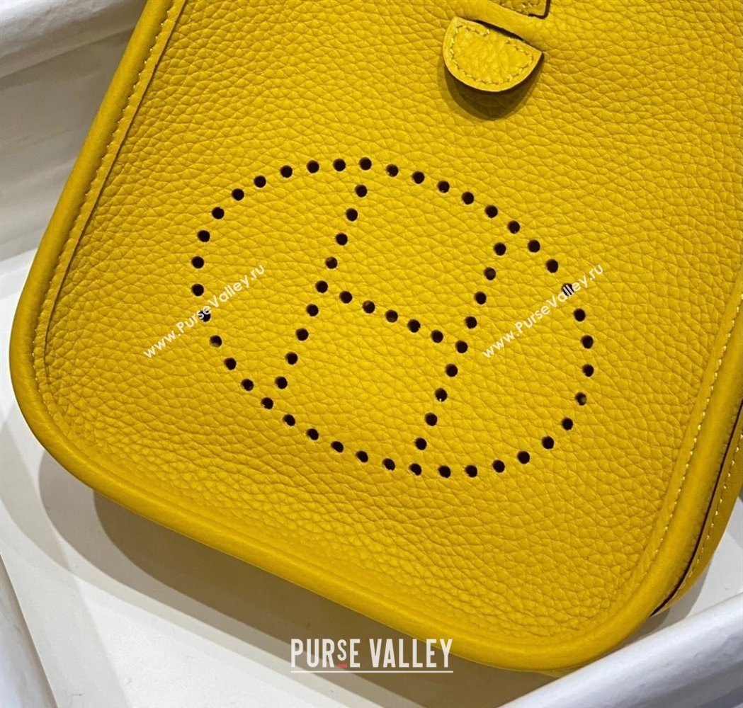 Hermes Evelyne Mini Bag 18cm in Togo Calfskin Amber Yellow 2025 0118 (FL-250118015)