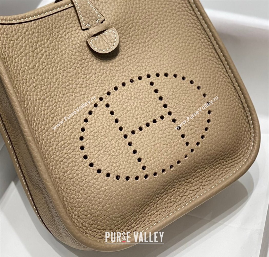 Hermes Evelyne Mini Bag 18cm in Togo Calfskin Dove Grey 2025 0118 (FL-250118028)