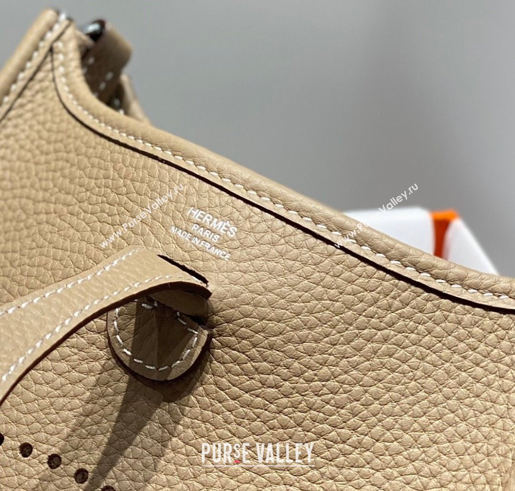 Hermes Evelyne Mini Bag 18cm in Togo Calfskin Dove Grey 2025 0118 (FL-250118028)