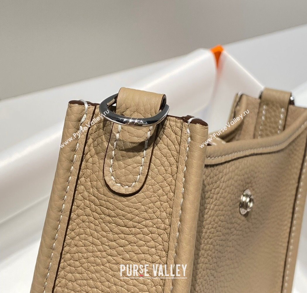 Hermes Evelyne Mini Bag 18cm in Togo Calfskin Dove Grey 2025 0118 (FL-250118028)