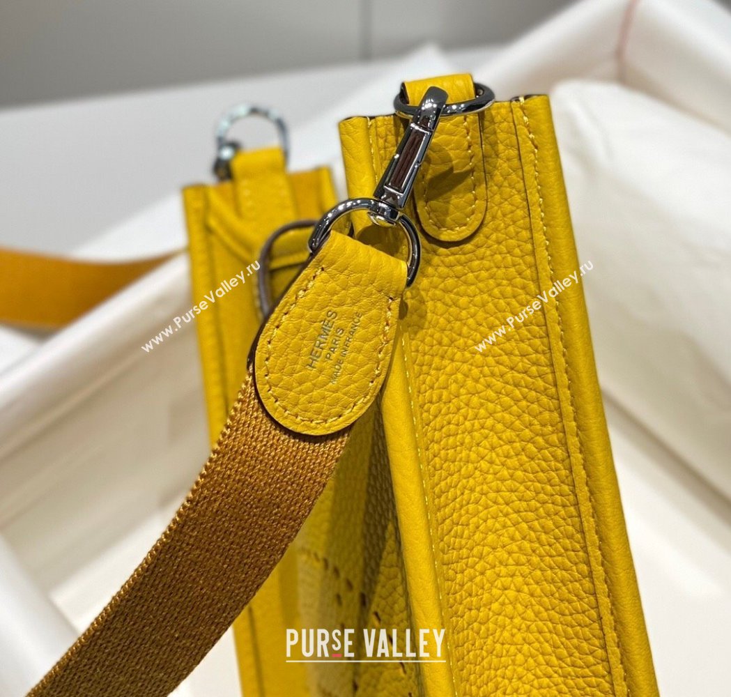 Hermes Evelyne Mini Bag 18cm in Togo Calfskin Amber Yellow 2025 0118 (FL-250118015)