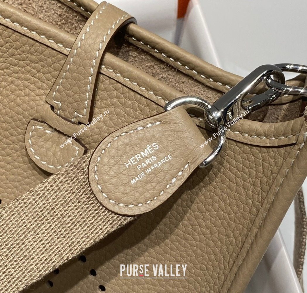Hermes Evelyne Mini Bag 18cm in Togo Calfskin Dove Grey 2025 0118 (FL-250118028)