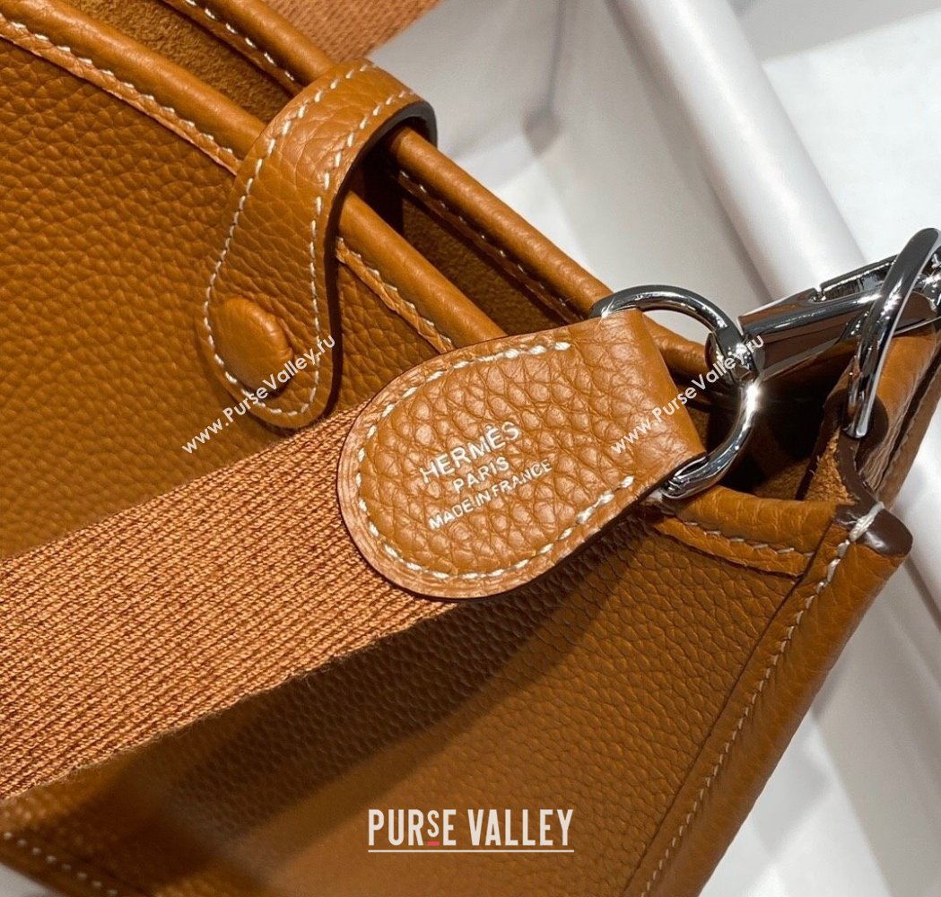Hermes Evelyne Mini Bag 18cm in Togo Calfskin Golden Brown 2025 0118 (FL-250118029)