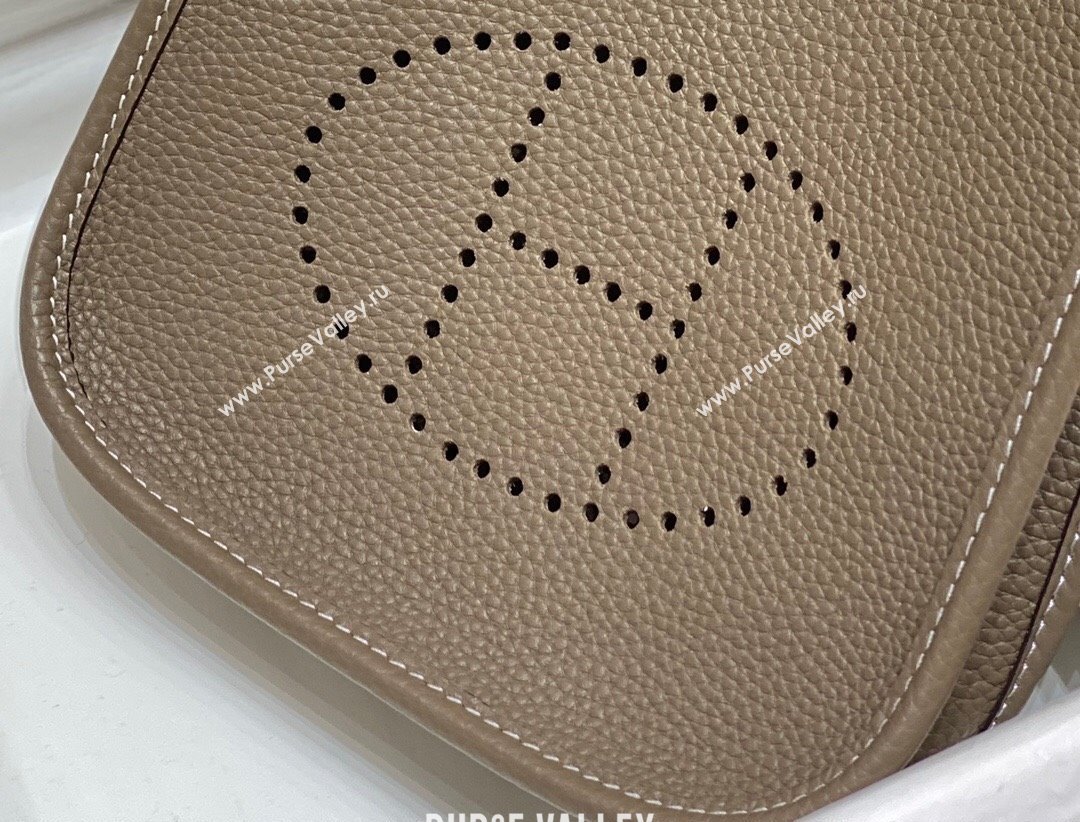 Hermes Evelyne Mini Bag 18cm in Togo Calfskin Elephant Grey 2025 0118 (FL-250118030)