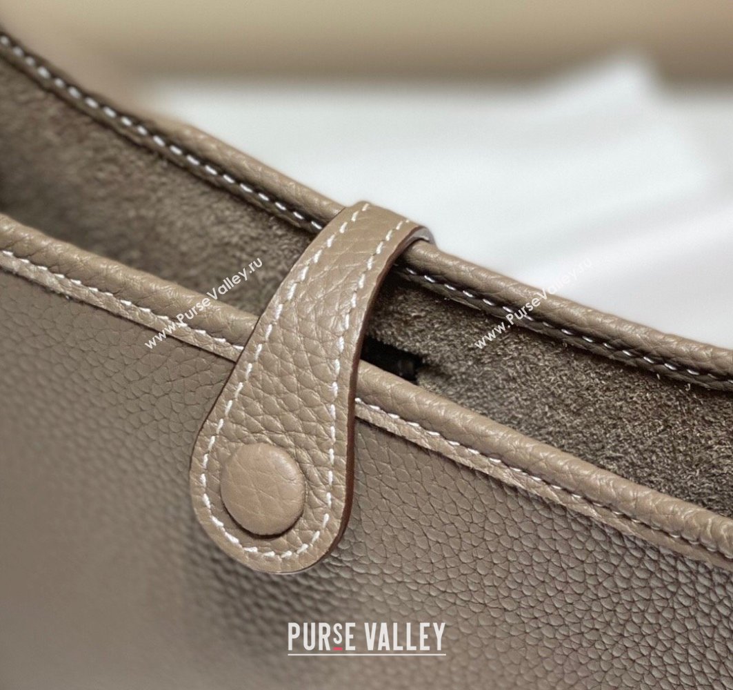 Hermes Evelyne Mini Bag 18cm in Togo Calfskin Elephant Grey 2025 0118 (FL-250118030)