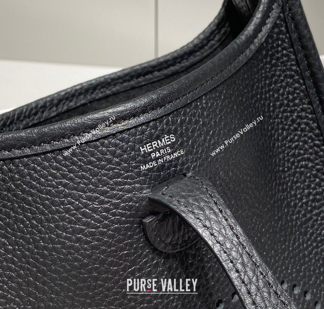 Hermes Evelyne Mini Bag 18cm in Togo Calfskin Black/Silver 2025 0118 (FL-250118033)