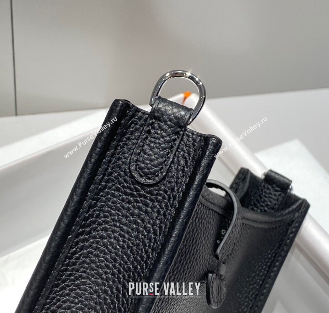 Hermes Evelyne Mini Bag 18cm in Togo Calfskin Black/Silver 2025 0118 (FL-250118033)