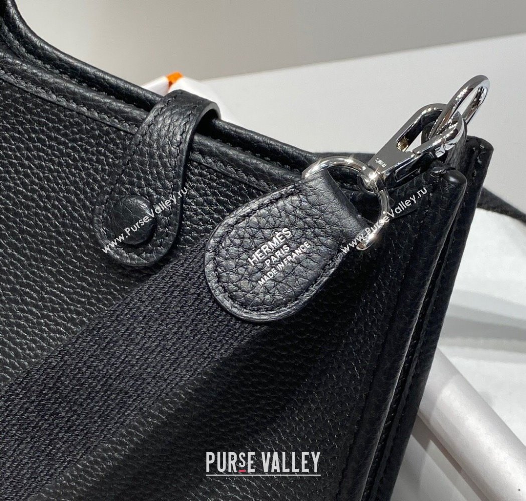 Hermes Evelyne Mini Bag 18cm in Togo Calfskin Black/Silver 2025 0118 (FL-250118033)