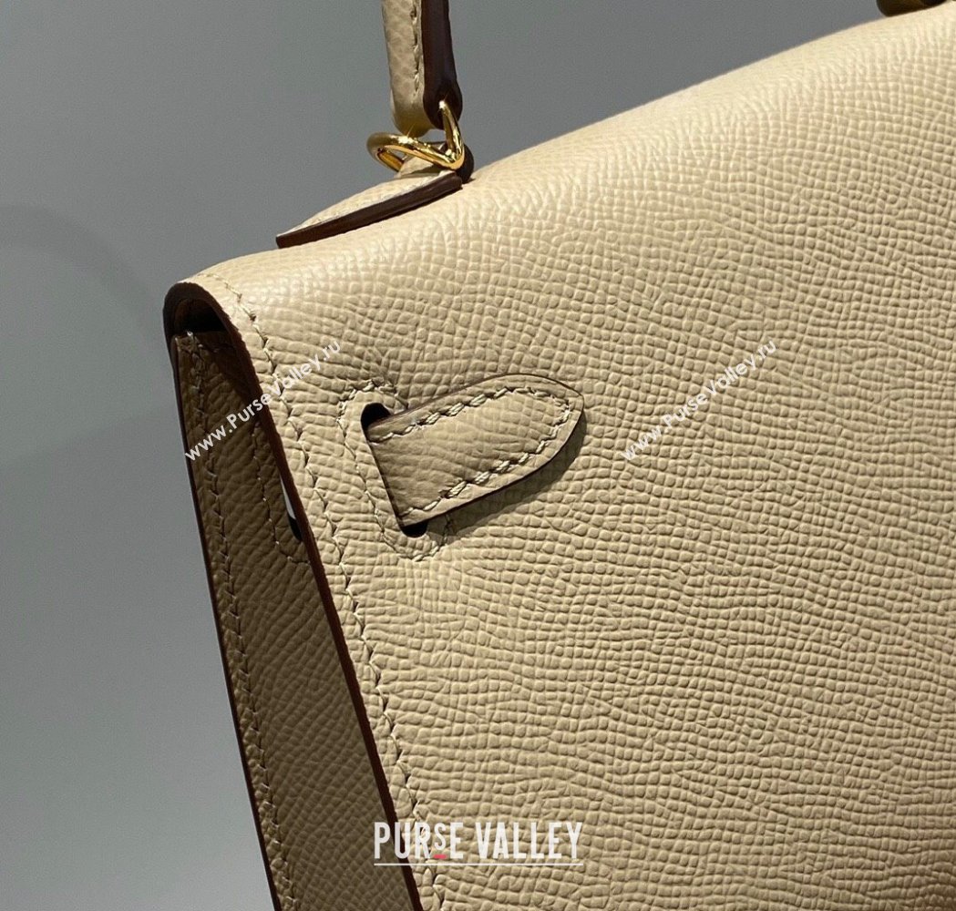 Hermes Mini Kelly II Bag 19cm in Epsom Leather Dove Grey 2025 0118 (FL-250118034)