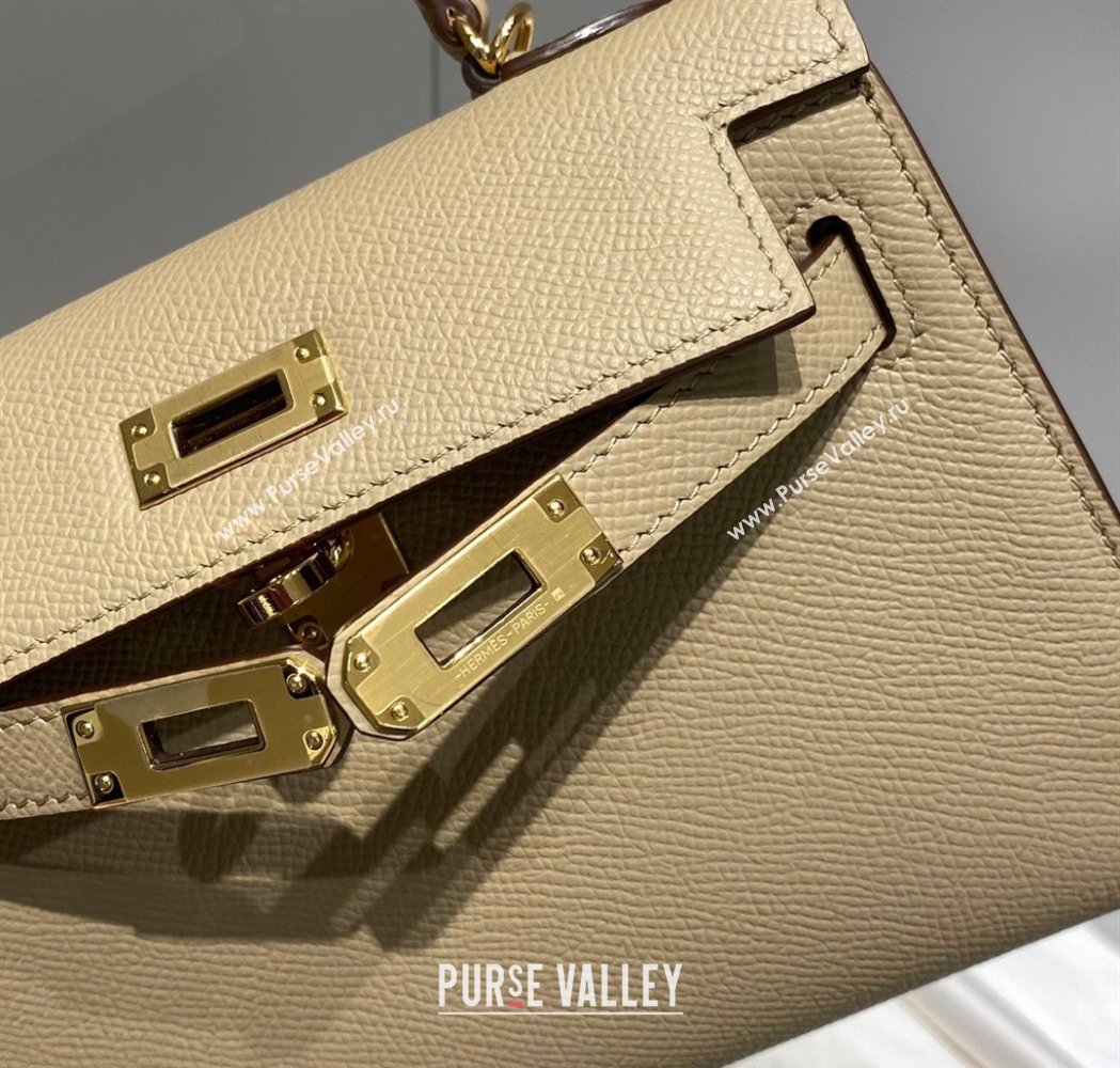 Hermes Mini Kelly II Bag 19cm in Epsom Leather Dove Grey 2025 0118 (FL-250118034)