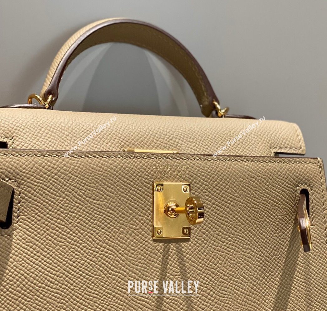 Hermes Mini Kelly II Bag 19cm in Epsom Leather Dove Grey 2025 0118 (FL-250118034)