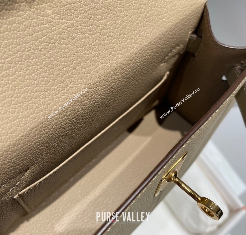 Hermes Mini Kelly II Bag 19cm in Epsom Leather Dove Grey 2025 0118 (FL-250118034)