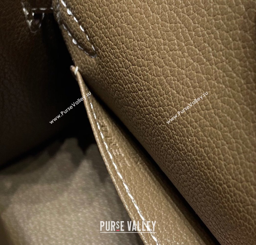 Hermes Mini Kelly II Bag 19cm in Epsom Leather 18 Elephant Grey/Silver 2025 0118 (FL-250118037)