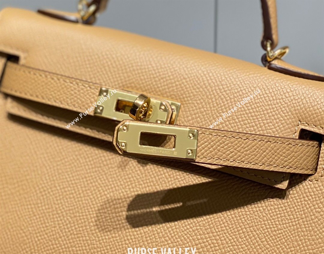 Hermes Mini Kelly II Bag 19cm in Epsom Leather Milk Tea 2025 0118 (FL-250118038)