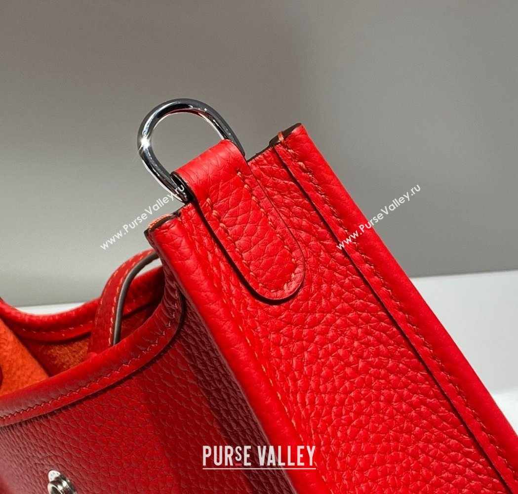 Hermes Evelyne Mini Bag 18cm in Togo Calfskin Chinese Red 2025 0118 (FL-250118016)